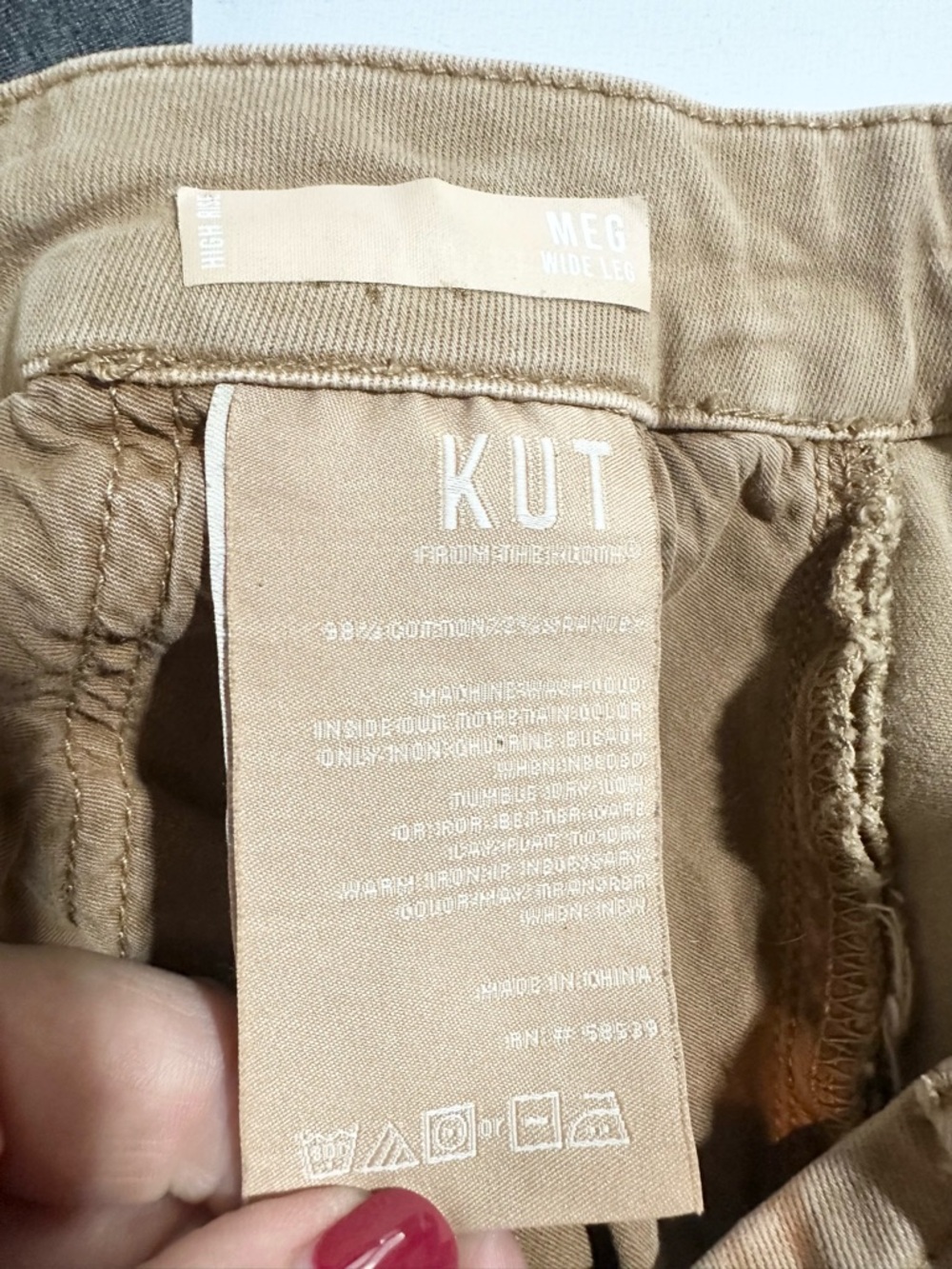 KUT from the Kloth Meg High Waist Ankle Wide Leg Pants in Khaki - 2 - Picture 7 of 7